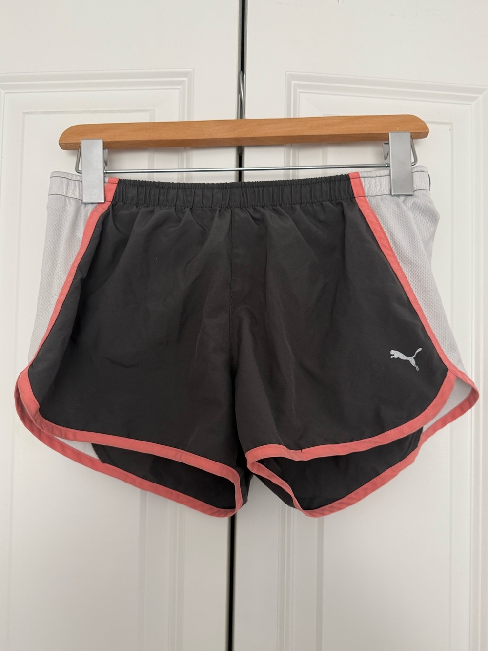 Puma Black Athletic Shorts with Coral Trim